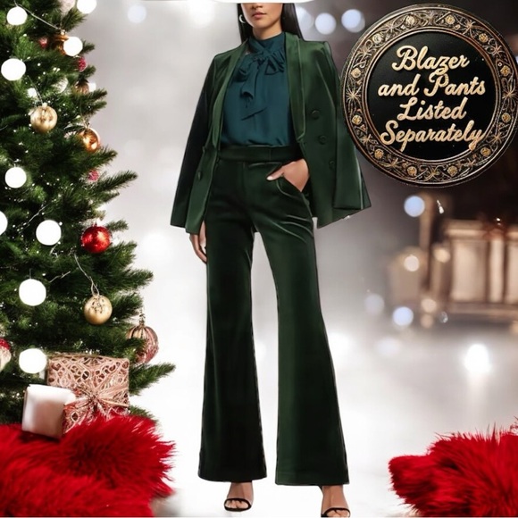 Express Editor Super High Waisted Velvet Flare
Trouser Pant Emerald Green SZ 4R - Picture 9 of 9